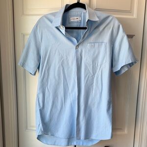 Lacoste Light Blue Short-Sleeve Button-Down Shirt